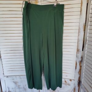 Green Crop Gaucho Pants